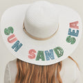 Sequin Letter Sun Sand Sea Floppy Hat